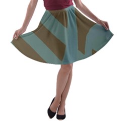 Earthbound Geometry Print A-line Skater Skirt by dflcprintsclothing