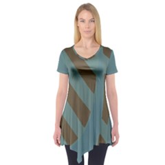 Earthbound Geometry Print Short Sleeve Tunic 