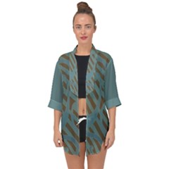 Earthbound Geometry Print Open Front Chiffon Kimono by dflcprintsclothing