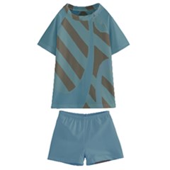 Earthbound Geometry Print Kids  Swim T-shirt And Shorts Set by dflcprintsclothing