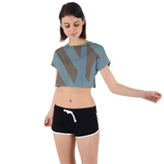 Earthbound Geometry Print Tie Back Short Sleeve Crop T-shirt by dflcprintsclothing