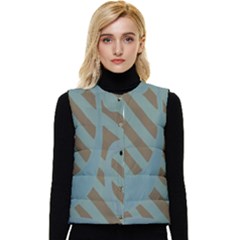 Earthbound Geometry Print Women s Button Up Puffer Vest