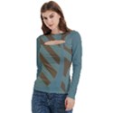 Earthbound Geometry Print Women s Cut Out Long Sleeve T-Shirt View2