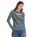 Earthbound Geometry Print Women s Cut Out Long Sleeve T-Shirt View3