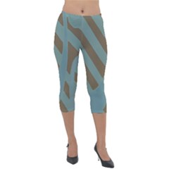 Earthbound Geometry Print Lightweight Velour Capri Leggings  by dflcprintsclothing