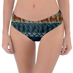 Holmes Christmas Jumper On Blueish Acrylic Reversible Classic Bikini Bottoms