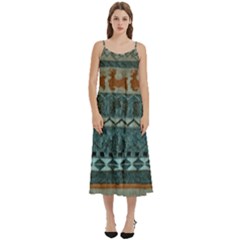 Holmes Christmas Jumper On Blueish Acrylic Casual Spaghetti Strap Midi Dress