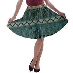 Holmes Christmas Jumper On Blueish Acrylic A-line Skater Skirt by DeneWestUK