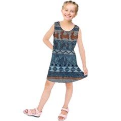 Holmes Christmas Jumper On Blueish Acrylic Kids  Tunic Dress