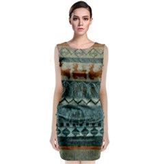 Holmes Christmas Jumper On Blueish Acrylic Sleeveless Velvet Midi Dress