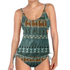 Holmes Christmas Jumper On Blueish Acrylic Tankini Set