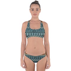 Holmes Christmas Jumper On Blueish Acrylic Cross Back Hipster Bikini Set