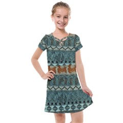 Holmes Christmas Jumper On Blueish Acrylic Kids  Cross Web Dress