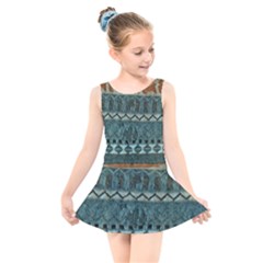 Holmes Christmas Jumper On Blueish Acrylic Kids  Skater Dress Swimsuit