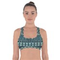 Holmes Christmas Jumper On Blueish Acrylic Cross Back Sports Bra View1