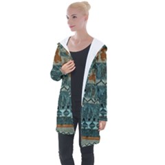 Holmes Christmas Jumper On Blueish Acrylic Longline Hooded Cardigan