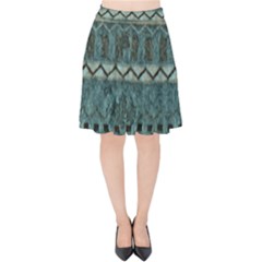 Holmes Christmas Jumper On Blueish Acrylic Velvet High Waist Skirt