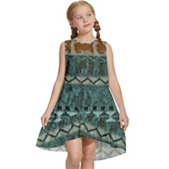 Holmes Christmas Jumper On Blueish Acrylic Kids  Frill Swing Dress