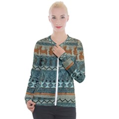 Holmes Christmas Jumper On Blueish Acrylic Casual Zip Up Jacket