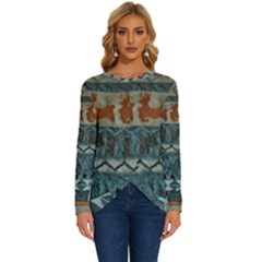 Holmes Christmas Jumper On Blueish Acrylic Long Sleeve Crew Neck Pullover Top