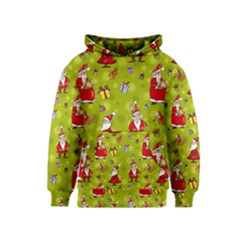 Background With Santa Claus, Christmas Decorations Kids  Pullover Hoodie