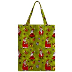 Background With Santa Claus, Christmas Decorations Zipper Classic Tote Bag