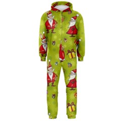 Background With Santa Claus, Christmas Decorations Hooded Jumpsuit (men)