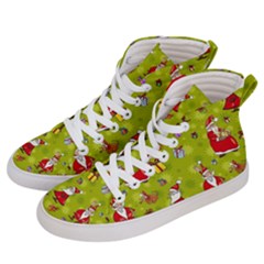 Background With Santa Claus, Christmas Decorations Men s Hi-top Skate Sneakers by kyorashop23