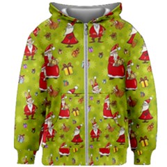 Background With Santa Claus, Christmas Decorations Kids  Zipper Hoodie Without Drawstring