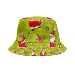 Background With Santa Claus, Christmas Decorations Inside Out Bucket Hat by kyorashop23