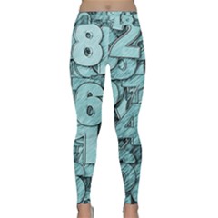 Blue Digits Background, Artwork, Numbers Classic Yoga Leggings by kyorashop23