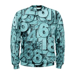 Blue Digits Background, Artwork, Numbers Men s Sweatshirt by kyorashop23