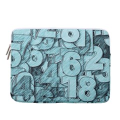 Blue Digits Background, Artwork, Numbers 14  Vertical Laptop Sleeve Case With Pocket by kyorashop23