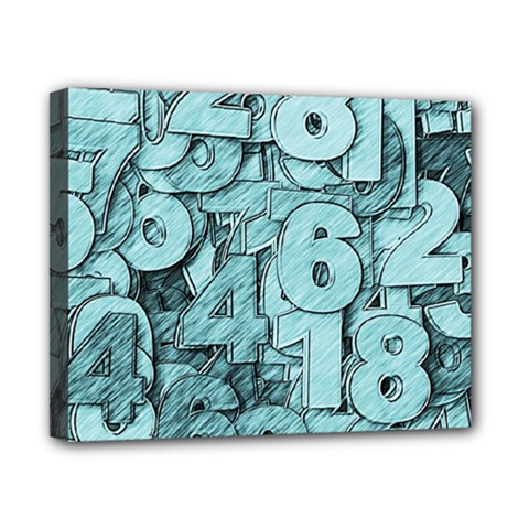 Blue Digits Background, Artwork, Numbers Canvas 10  X 8  (stretched) by kyorashop23