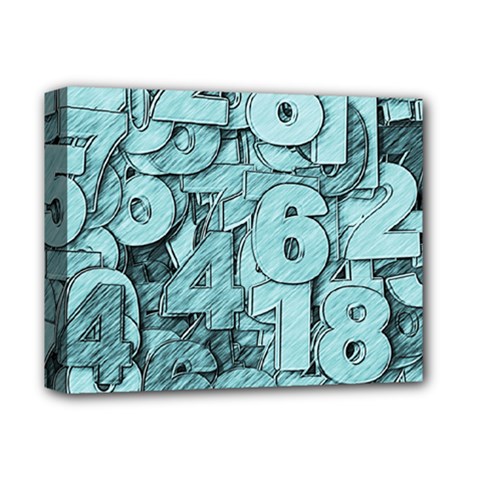 Blue Digits Background, Artwork, Numbers Deluxe Canvas 14  X 11  (stretched) by kyorashop23