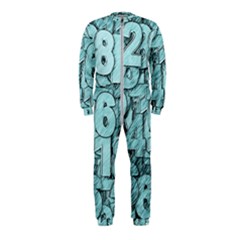 Blue Digits Background, Artwork, Numbers Onepiece Jumpsuit (kids)