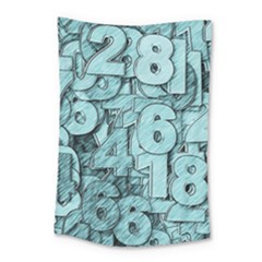 Blue Digits Background, Artwork, Numbers Small Tapestry