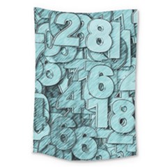 Blue Digits Background, Artwork, Numbers Large Tapestry