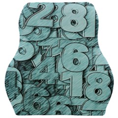 Blue Digits Background, Artwork, Numbers Car Seat Velour Cushion  by kyorashop23