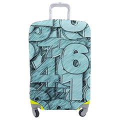 Blue Digits Background, Artwork, Numbers Luggage Cover (medium) by kyorashop23