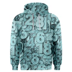 Blue Digits Background, Artwork, Numbers Men s Overhead Hoodie