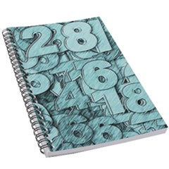 Blue Digits Background, Artwork, Numbers 5 5  X 8 5  Notebook by kyorashop23