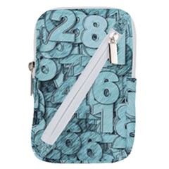 Blue Digits Background, Artwork, Numbers Belt Pouch Bag (large) by kyorashop23