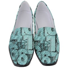 Blue Digits Background, Artwork, Numbers Women s Classic Loafer Heels