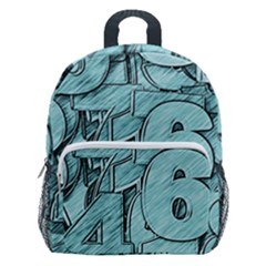 Blue Digits Background, Artwork, Numbers Kids  Age 5-10 Lightweight School Backpack With Side Pockets