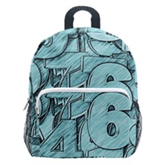 Blue Digits Background, Artwork, Numbers Kids  Age 5-10 Lightweight School Backpack With Side Pockets by kyorashop23