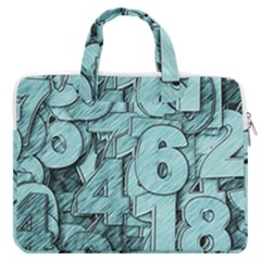 Blue Digits Background, Artwork, Numbers Macbook Pro 13  Double Pocket Laptop Bag by kyorashop23