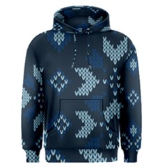 Blue Knitted Texture, Blue Christmas Background, Art Men s Core Hoodie