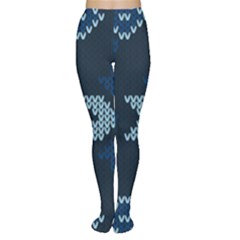 Blue Knitted Texture, Blue Christmas Background, Art Tights