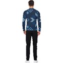 Blue Knitted Texture, Blue Christmas Background, Art Men s Long Sleeve Rash Guard View2